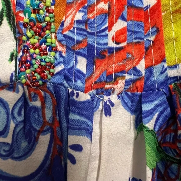 Antica Santoria by Giacomo Cinque Swimsuit Cover Up Tunic Top Size L - Picture 4 of 7